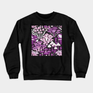 cosmic mushrooms - black and purpe Crewneck Sweatshirt